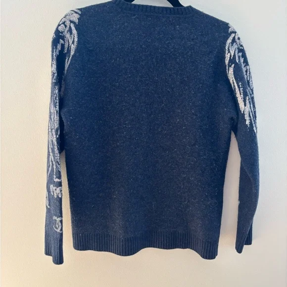Chanel CC Logo & Lion Cashmere Sweater Navy Blue